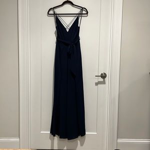 Lulus Navy jumpsuit with leg slits size xs